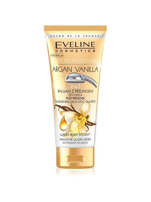 Eveline Body SPA peeling+balsam Argan Wanilia 200 ml