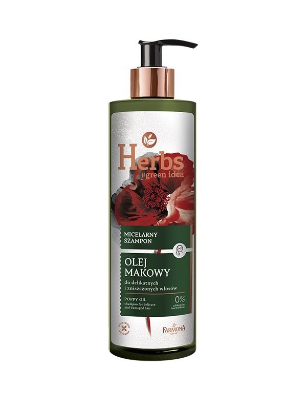 Farmona Herbs Micelarny Szampon Olej Makowy do delikatnych i zniszczonych włosów 400 ml