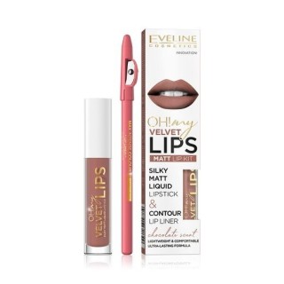 Eveline OH My Lips Matt vloeibare lipstick 4,5 ml + Lipliner set /11/ Cookie Milkshake
