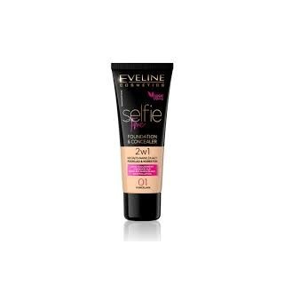 Eveline Selfie Time 2-in-1 Covering and Moisturizing Foundation /01/ Porcelain 30 ml