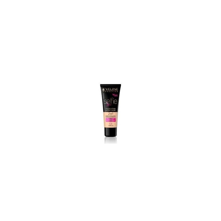 Eveline Selfie Time 2-in-1 Covering and Moisturizing Foundation /01/ Porcelain 30 ml