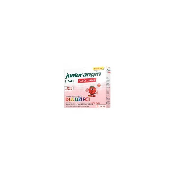 Junior-angin sore throat lollipops for children with strawberry flavor from 3 years of age 8 lollipops