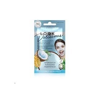 Eveline Look Delicious feuchtigkeitsspendende Bio -Maske + natürliches Peeling Coconut & Mango 10 ml