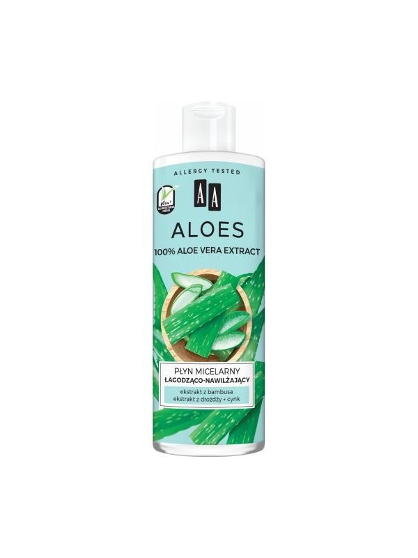 AA Aloes 100% aloe vera extract Płyn micelarny łagodząco-nawilżający 400 ml