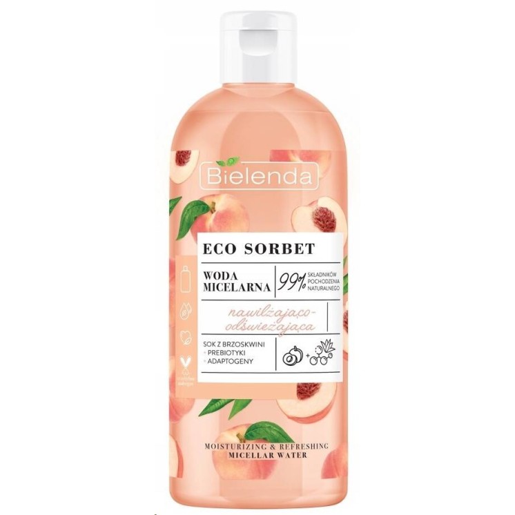 Bielenda ECO SORBET Hydraterend en voedend micellair water Perzik 500 ml(31-01-2026)