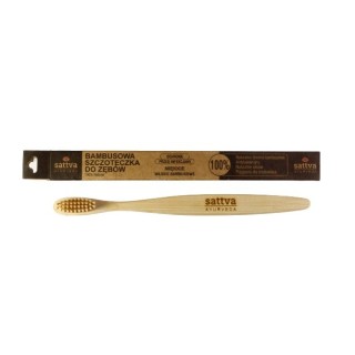 Sattva Ayurveda Bamboe Tandenborstel - borstelharen met actieve kool SOFT 1 stuk