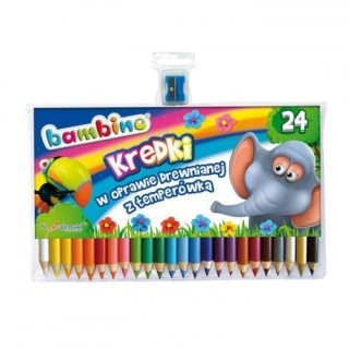 BAMBINO Buntstifte im Holzrahmen, 24 Farben + Spitzer