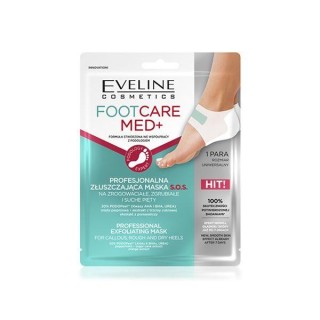Eveline Footcare Med+ Professioneel exfoliërend SOS Masker voor eeltige, verdikte en droge hielen 1 paar
