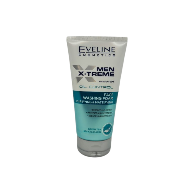 Eveline Men X-Treme Innovation ! Mousse nettoyante visage matifiante et anti-sébum 150 ml