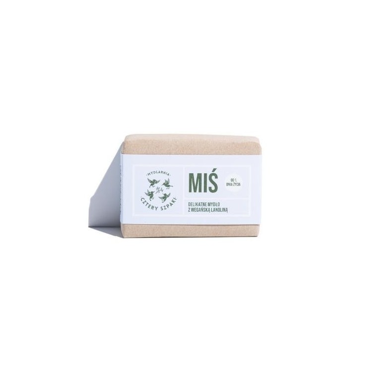 Mydlarnia Cztery Szpaki Savon naturel ours en peluche avec lanoline végétalienne 110 g