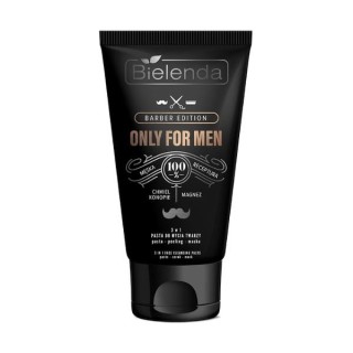 Bielenda ONLY FOR MEN BARBER EDITION Facial Cleansing Paste 3in1 Pasta- Peeling Mask 150 g (28-02-2026)