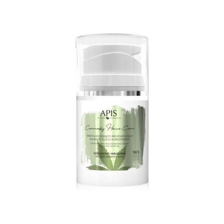 Apis Cannabis Home Care Beruhigende und regenerierende Gesichtscreme auf Basis von Hanföl 50 ml