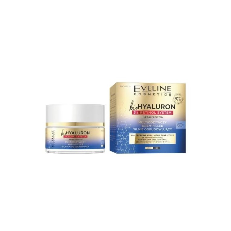 Eveline BioHyaluron 3x Retinol System 60+ Crème-Repulpante multi-nourrissante fortifiante 50 ml