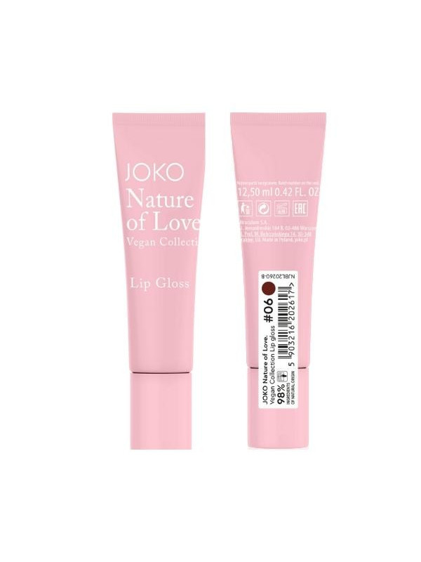 Joko Nature of Love Vegan Collection Błyszczyk do ust /06/ 12,5 ml