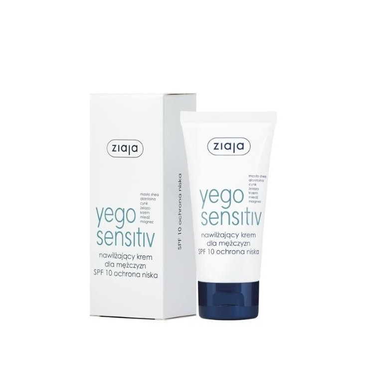 Ziaja Yego Sensitiv crème visage hydratante SPF10 faible protection 50 ml