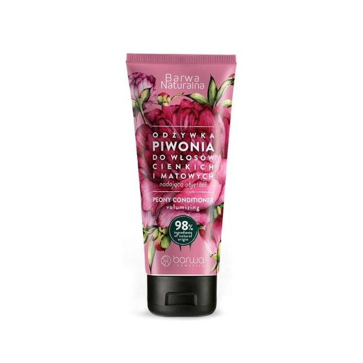 Barwa Naturalna volumeverhogende Peony haarconditioner in een tube van 200 ml