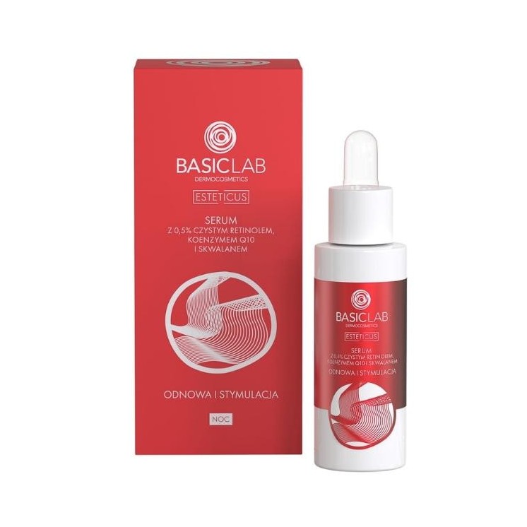 Serum BasicLab Esteticus з чистим ретиномелем 0,5 %, відновлення та стимуляція 30 мл