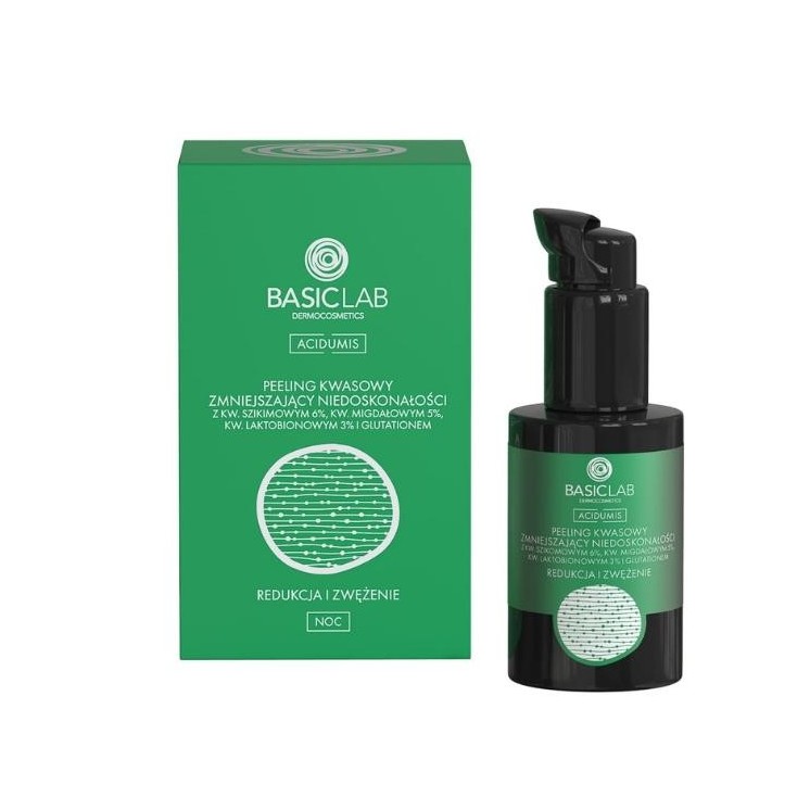 Peeling acide BasicLab Acidumis pour réduire et affiner les imperfections 30 ml