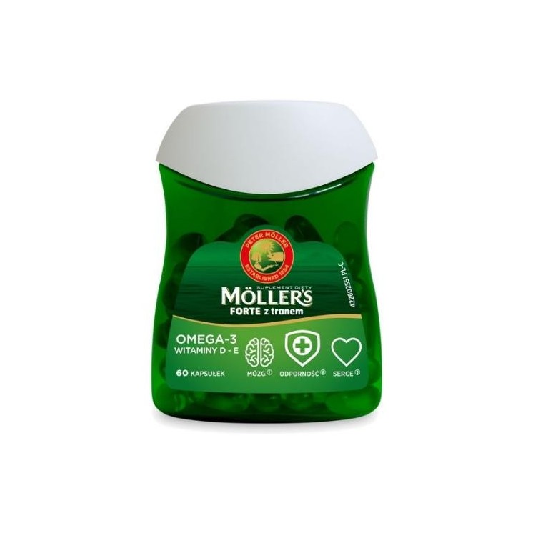 Дієтична добавка Moller's Forte з жиром печінки тріски Omega-3 60 капсул