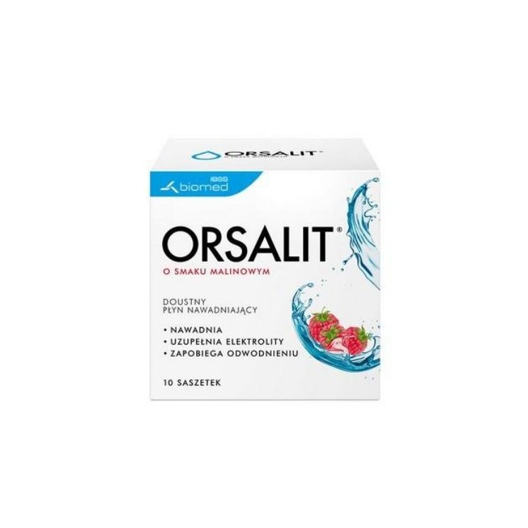 Orsalit oral rehydration liquid Raspberry flavor 10 sachets
