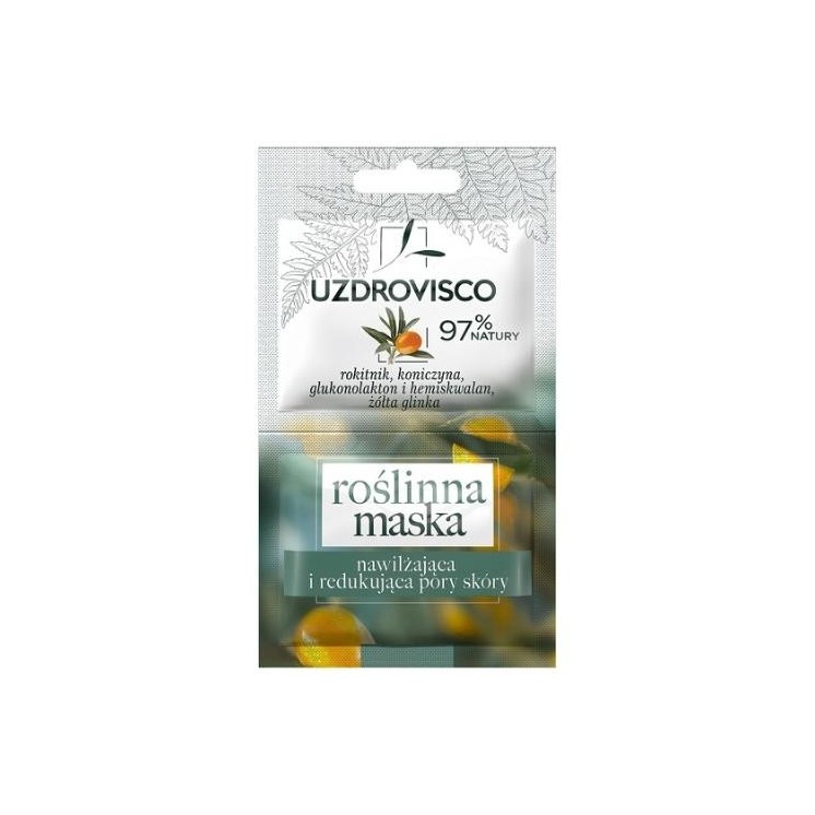 Uzdrovisco Vegetable mask moisturizing and reducing skin pores Sea buckthorn and clover 10 ml