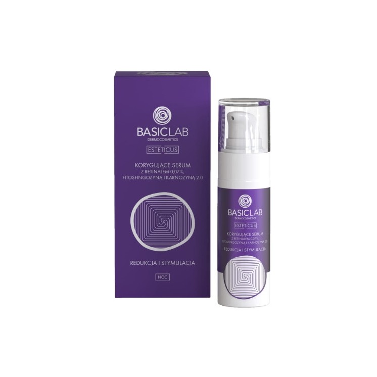 BasicLab Esteticus Correcting Serum met Retinal 0.07%, Fitofsingosine en Carnosine 2.0 30 ml