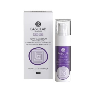 BasicLab Esteticus Corrigerend Serum met Netvlies 0,15%, Groeifactor Compeks 2%, Phytosphingosine en Carnosine 2.0 30 ml