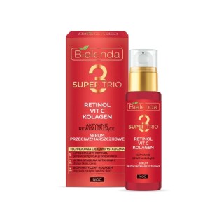 Bielenda Super Trio Retinol + Vit C + Collageen Actief revitaliserend anti-rimpel Serum 30 ml