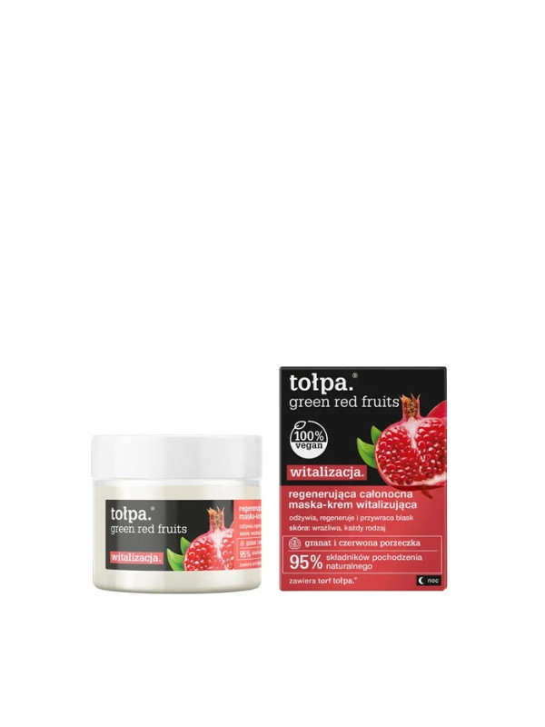 Tołpa Green Red Fruits witalizacja. regenerująca całonocna Maska-krem witalizująca 50 ml