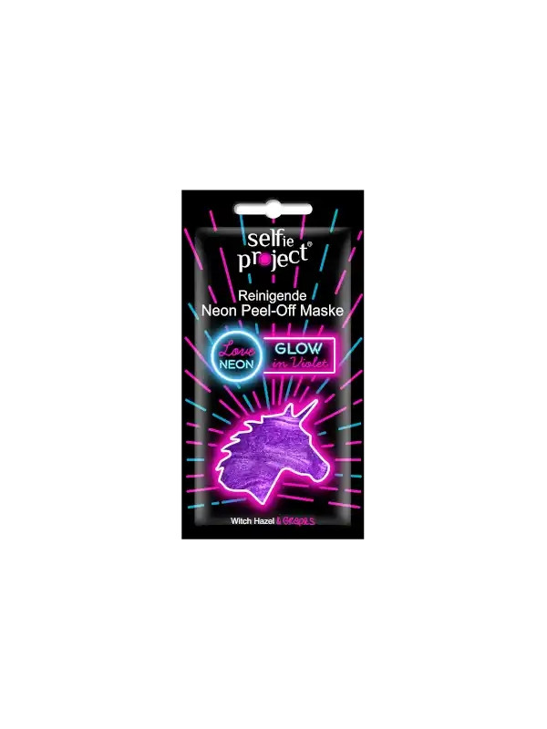 Selfie Project oczyszczająca Neonowa Maska do twarzy typu Peel-off Glow in Violet 10 ml