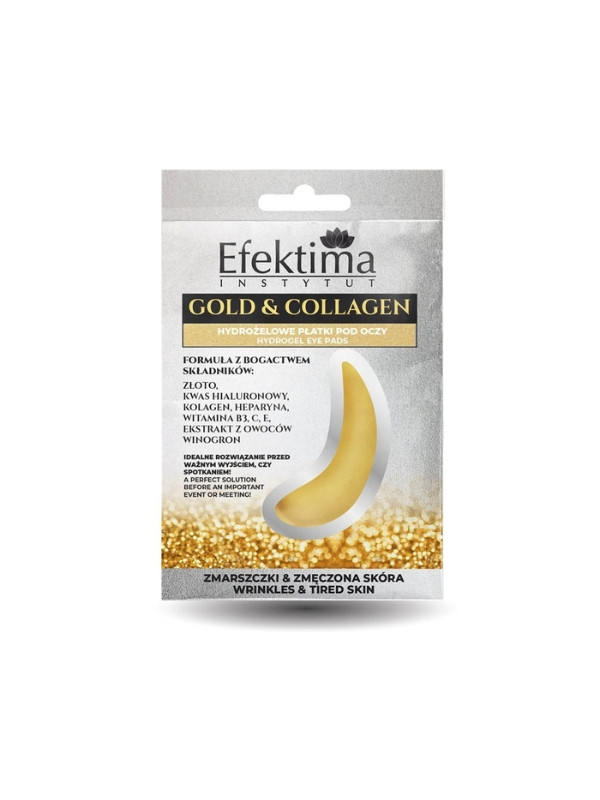 Efektima Gold & Collagen hydrożelowe Płatki pod oczy Zmarszczki & Zmęczona skóra 2 sztuki