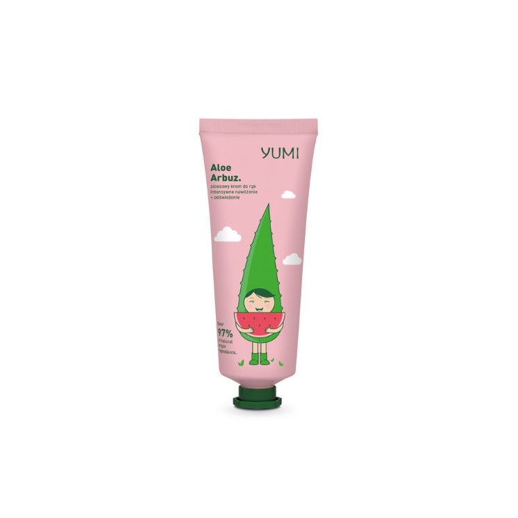 Yumi aloë handcrème intensief hydraterende Aloe Watermeloen 75 ml