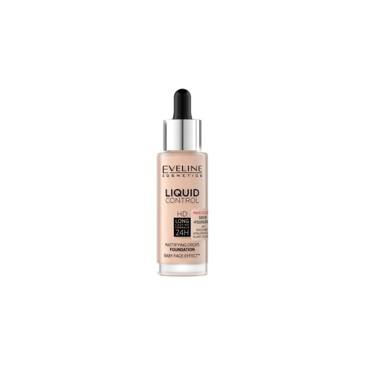 Eveline Liquid Control Foundation in een druppelaar /002/ Soft Porcelain 32 ml