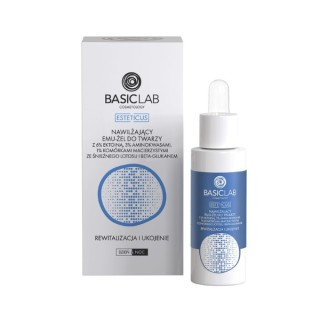 BasicLab Esteticus Moisturizing Face Emu-Gel met 6% Ectoïne en Sneeuw Lotus Stamcellen 30 ml