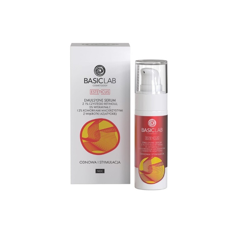 BasicLab Esteticus emulsie Serum met 1% pure Retinol, 5 % Vitamine C 30 ml