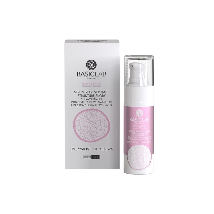 BasicLab Esteticus Face Serum regenerating the skin structure with Ceramides 1% and a complex of Peptides 5 % 30 ml