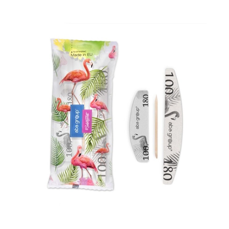 Набір Pedicure Aba Group 100/180: тонка пилка + полірувальник + дерев'яна паличка