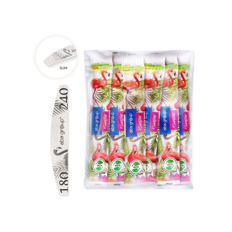 Пилка для нігтів Aba Group Safe Package Half Moon Slim Flaming 180/240 25 шт.