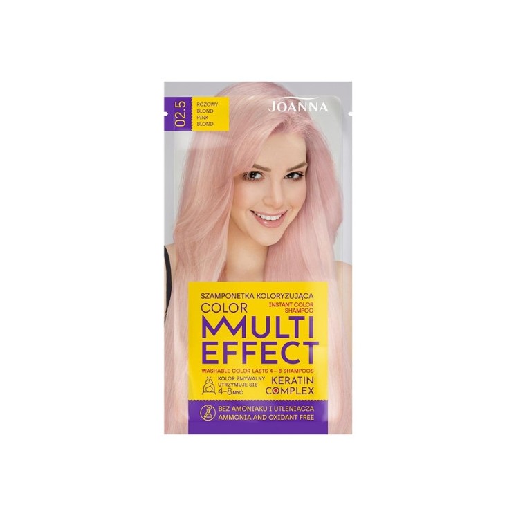 Joanna Multi Effect Color Coloring haarshampoo /02, 5 / Roze Blond