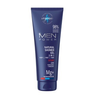 4Organic Men Power naturalny Żel pod prysznic dla mężczyzn 3w1 Sport 250 ml