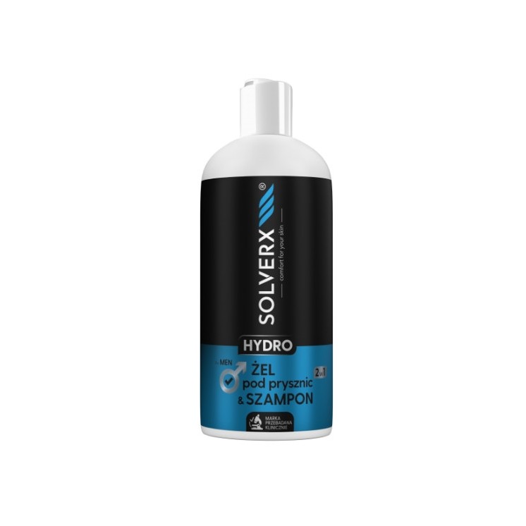 Solverx for Men Hydro 2in1 Hydraterende Gel & Shampoo voor mannen 400 ml