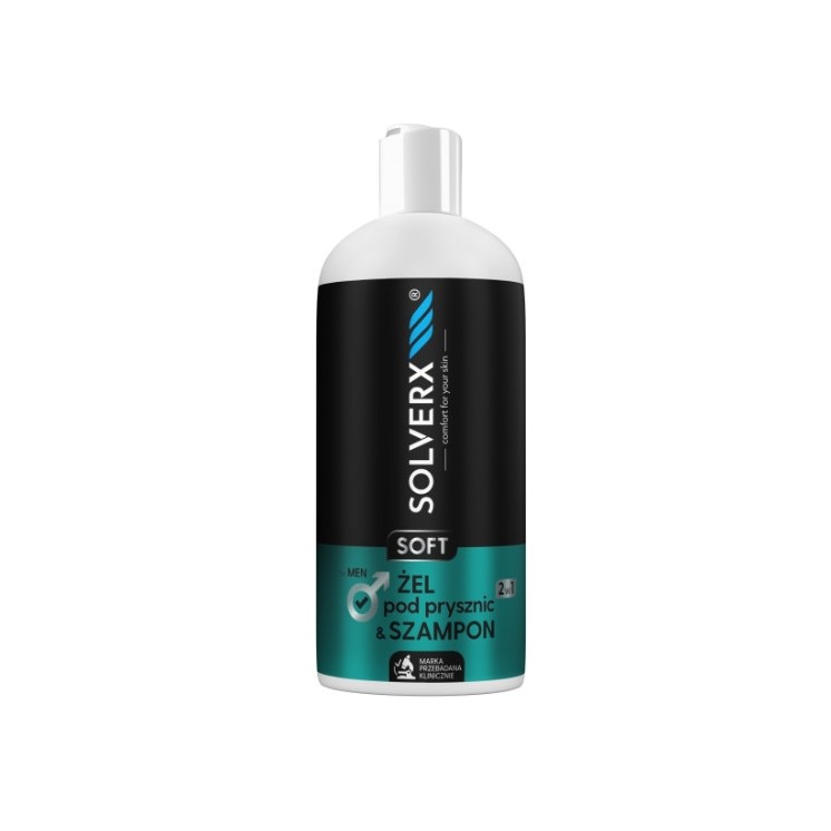 Solverx for Men Soft 2in1 Gel & Shampoo for men for sensitive skin 400 ml