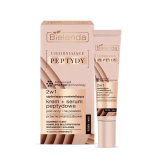 Bielenda Ujędrniające Peptydy Cream- serum для очей і повік 2в1 зміцнююча і освітлююча 15 мл