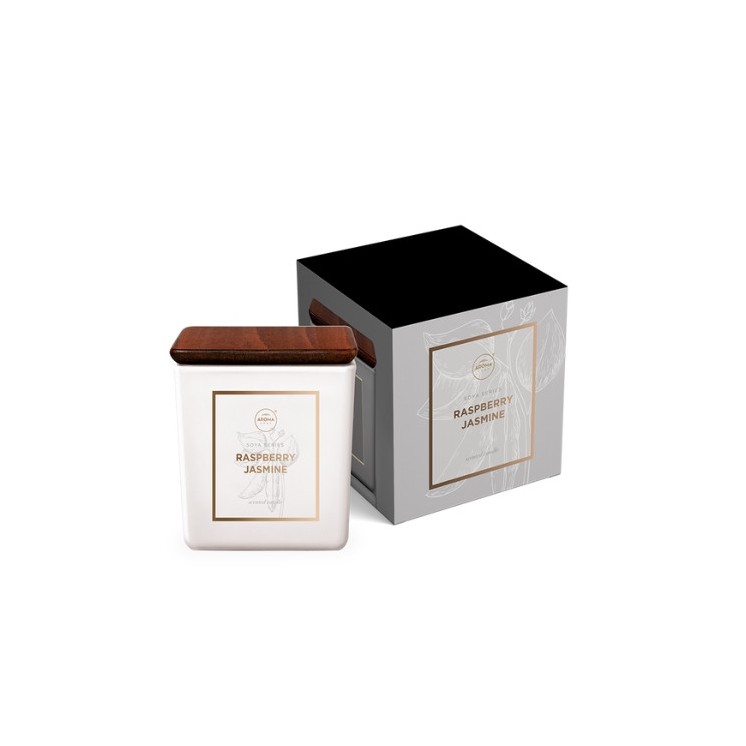 Aroma Home Square Himbeer- und Jasmin-Sojakerze 115 g