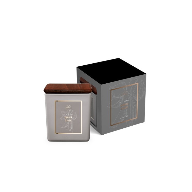 Aroma Home Square Iris &amp; Sage Sojakerze 115 g