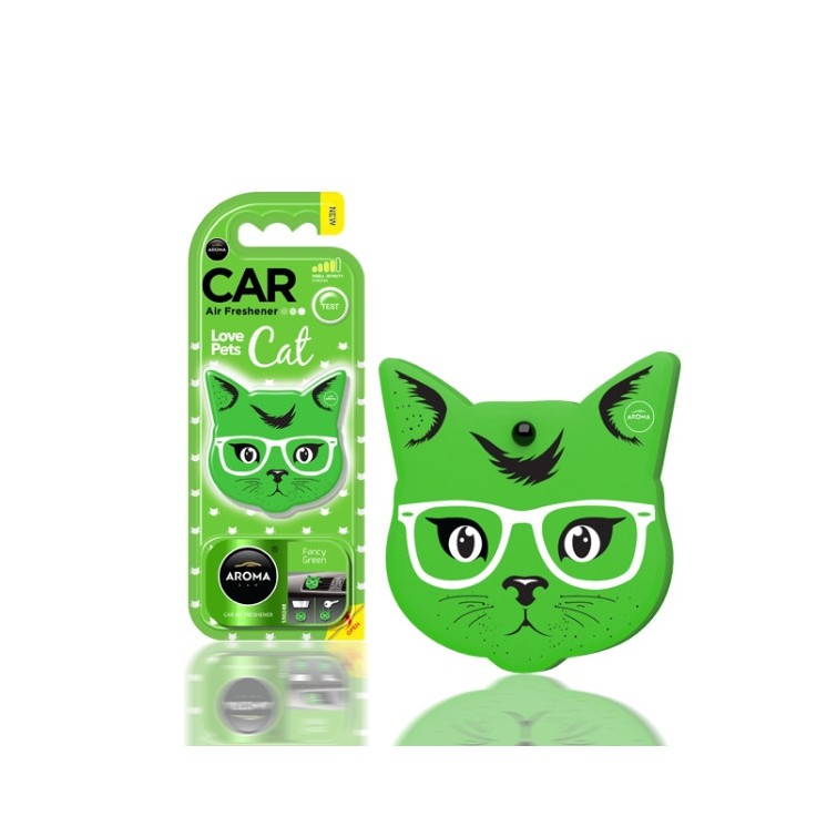 Aroma Car Cat Fancy Green Autoduftanhänger, 1 Stück
