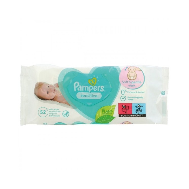 Вологі серветки Pampers Sensitive 52 шт.