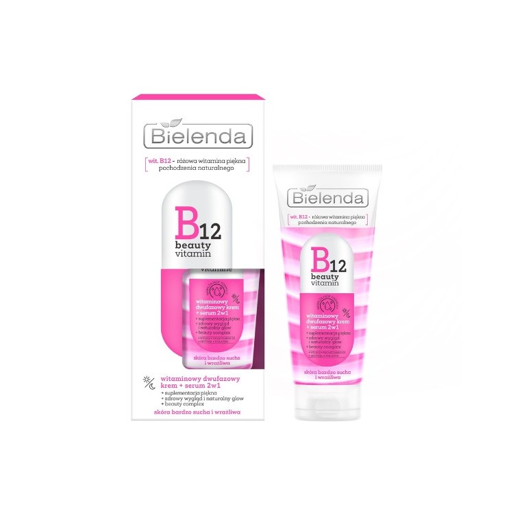 Bielenda B12 Beauty Vitamin 2-phase, vitamin Cream + face serum 2in1 day/night 45 g