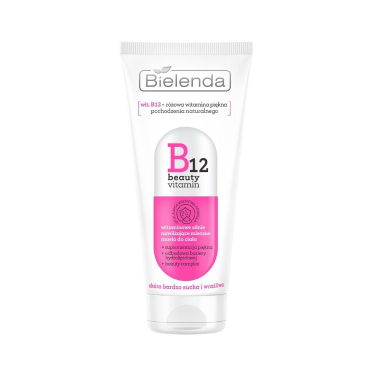 Bielenda B12 Beauty Vitamine vitamine, melk Sterk hydraterende body butter 200 ml