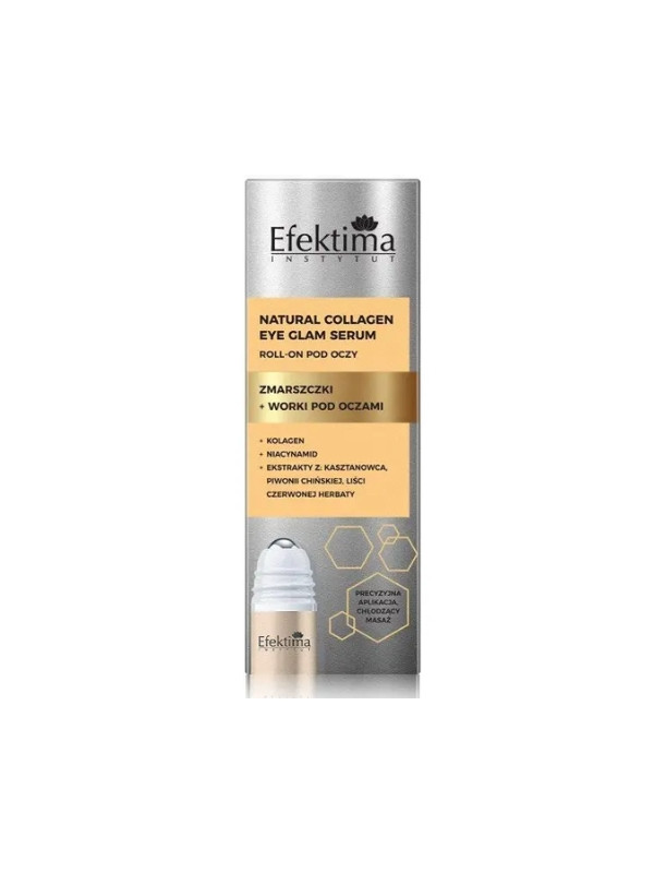 Efektima Natural Collagen Roll on pod oczy Zmarszczki + Worki pod oczami 15 ml